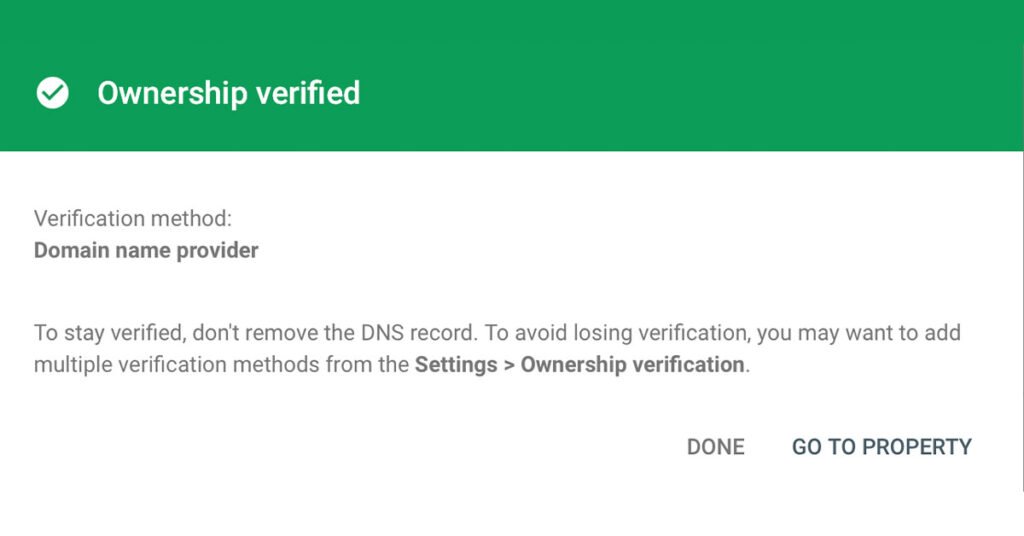 Google Search Console Setup for WordPress Ownership Verified