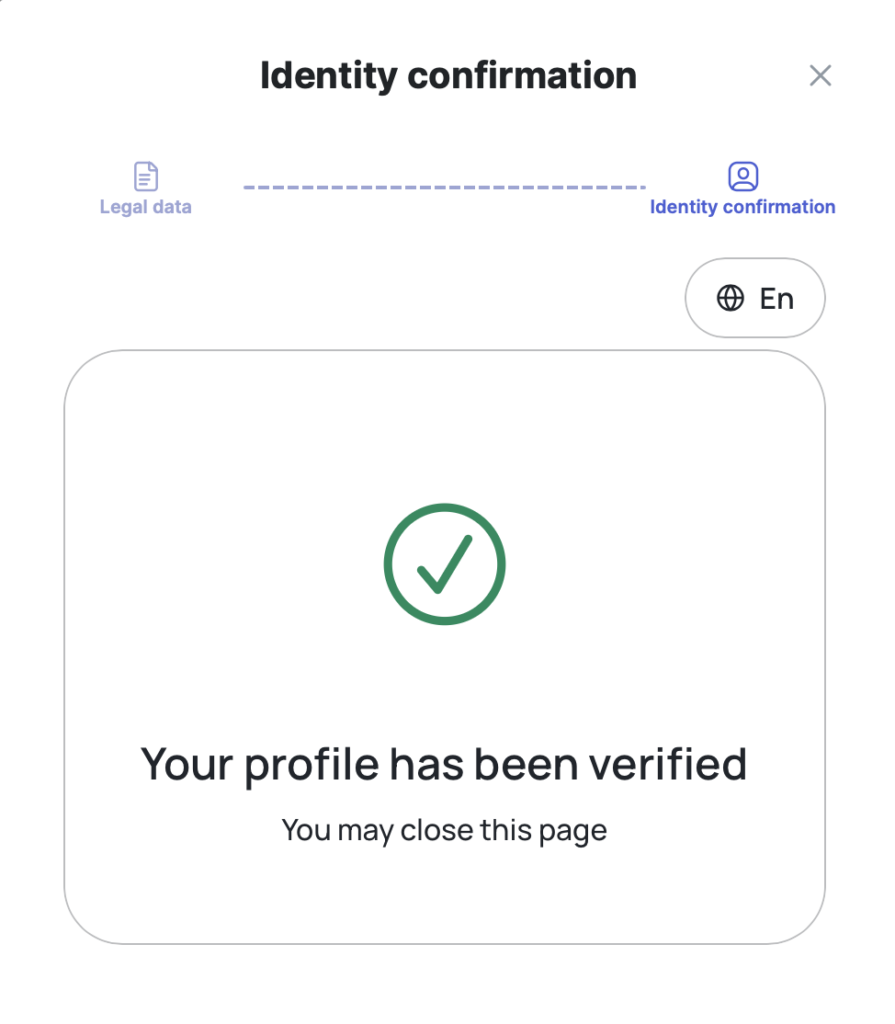 Garna account verification completed successfully